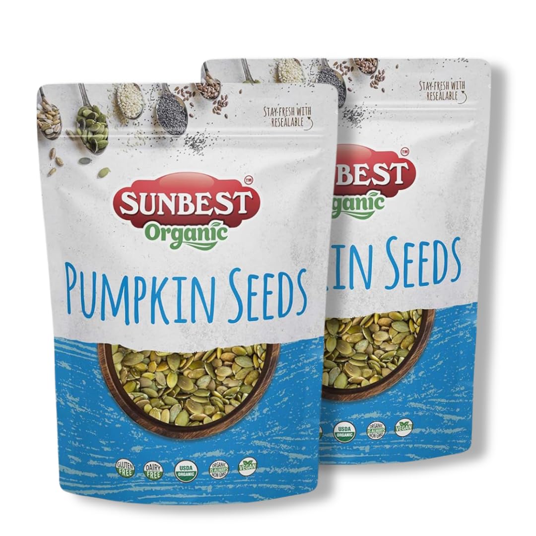 Sunbest Natural Organic Super Seeds Mix, 2-Pack – Raw Chia, Flax Seed, Hemp, Pumpkin & Sunflower Seeds – Great For Trail Mix, Smoothies & Salads – Superfood Blend Rich in Protein & Fiber (32 oz)
