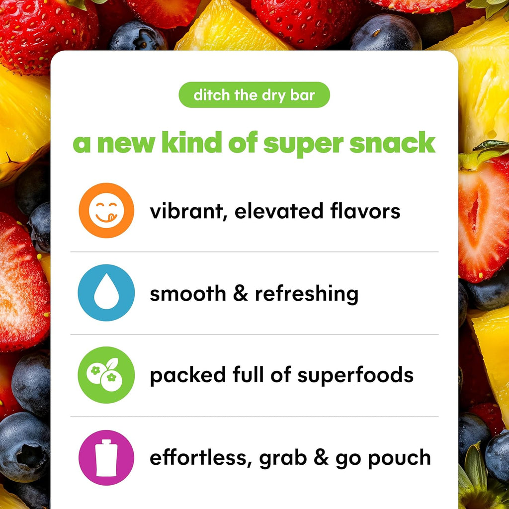 Noka Superfood Fruit Smoothie Pouches Variety Pack, Healthy Snacks with Flax Seed, Plant Protein and Prebiotic Fiber, Vegan and Gluten Free Snacks, Made in USA, Organic Squeeze Pouch, 4.22 oz, 12 Count