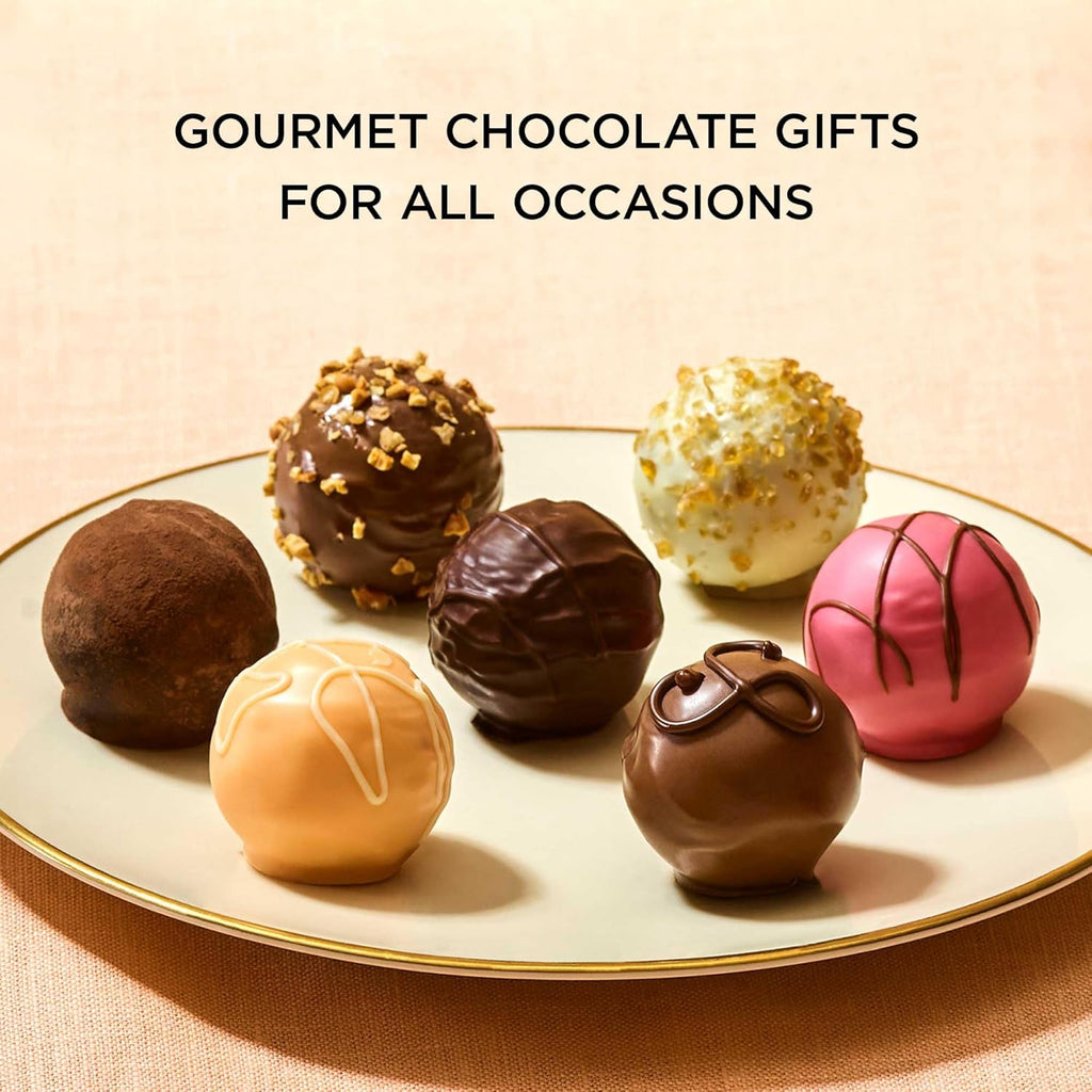 Godiva Chocolatier Assorted Dark Chocolate Truffle Gift Box for Birthday, Thank You, Anniversary, Congratulations Gift Basket Gourmet Candy with Creamy Ganache in Dark Chocolate, 12pc